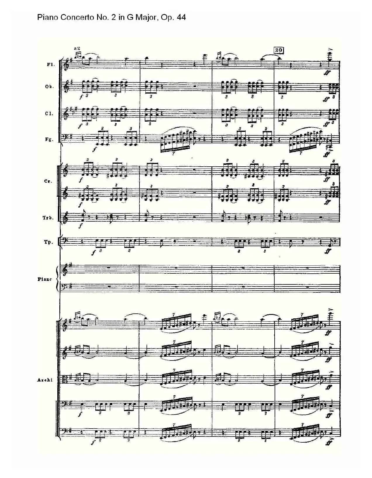 G大调第二钢琴协奏曲, Op.44第一乐章（一）