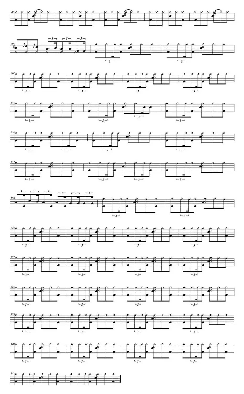 爵士鼓谱：Aerosmith - Crazy