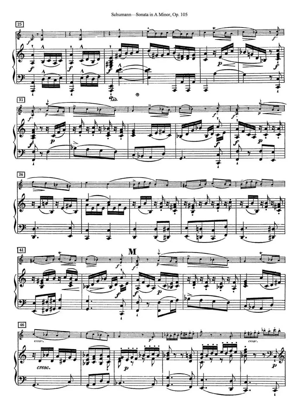 Violin Sonata in A minor Op.105（小提琴+钢琴伴奏）