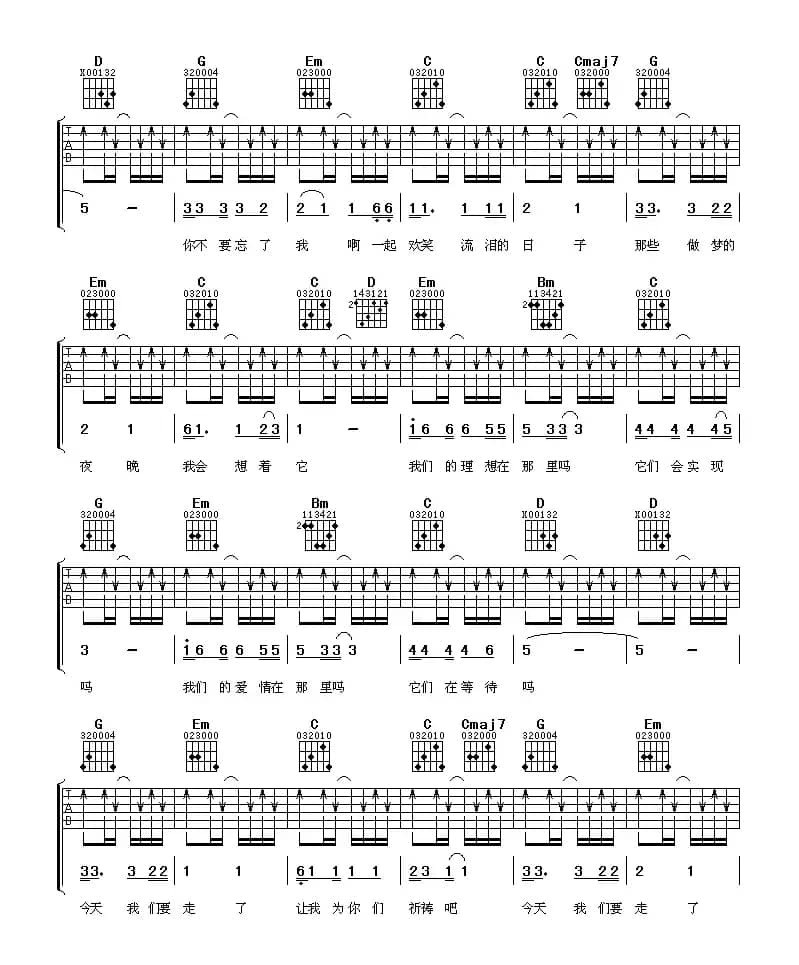 今天我们要走了（阿潘编配版）