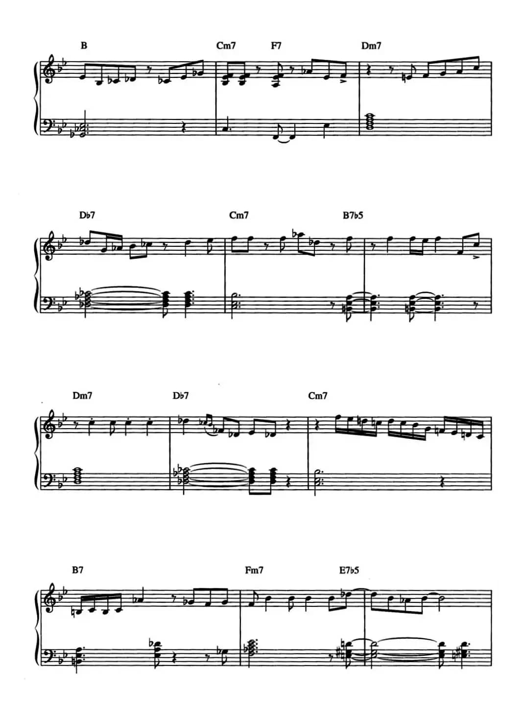 One Note Samba（samba de uma nota so）（爵士钢琴酒吧独奏钢琴谱）