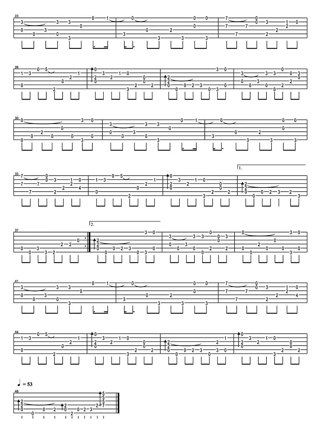 烟花易冷（指弹独奏谱）