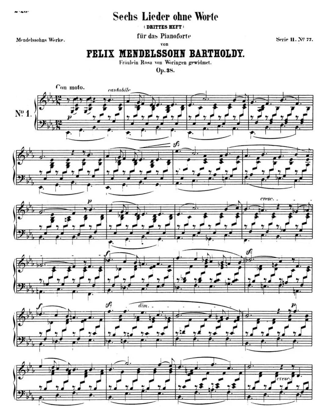 门德尔松无词歌Op.38（NO.1）