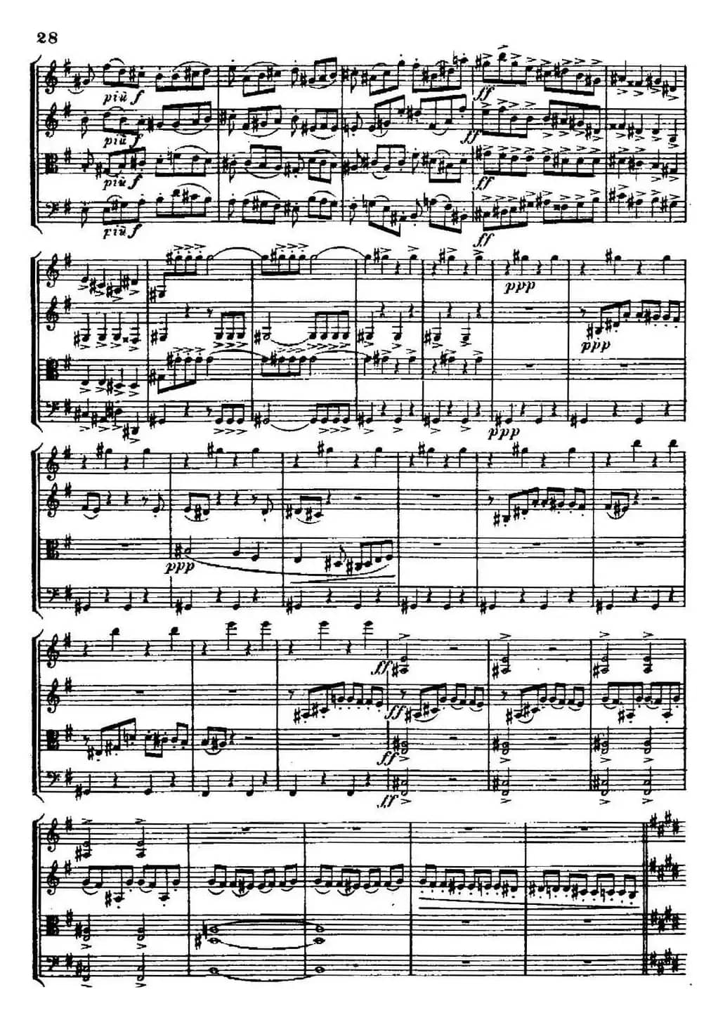 STREICHOUARTETT（E小调弦乐四重奏、III）