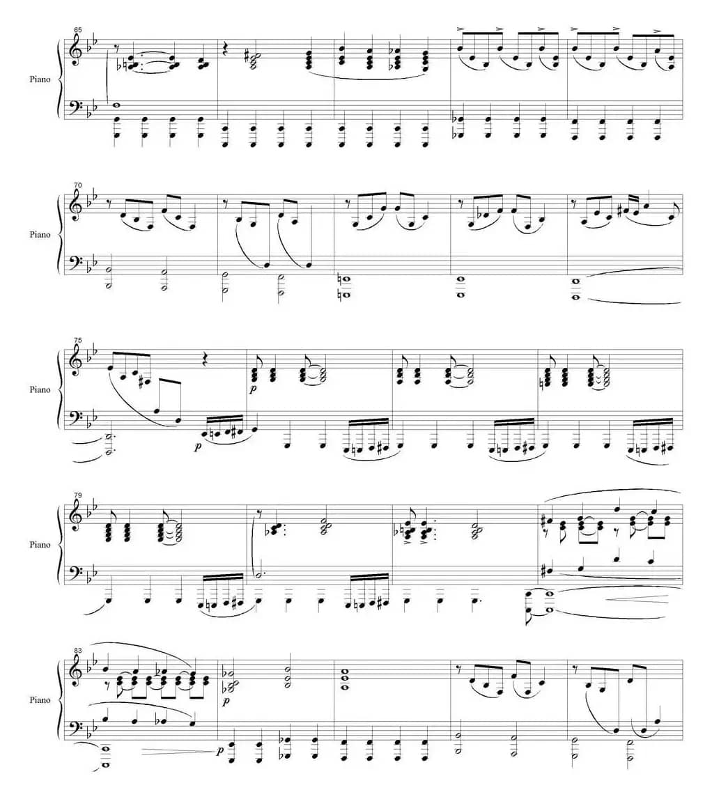 Becha（Spring 春天、钢琴伴奏分谱）