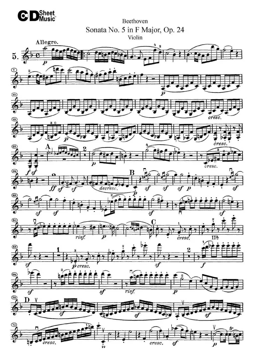 Violin Sonata No.5 in F Major Op.24