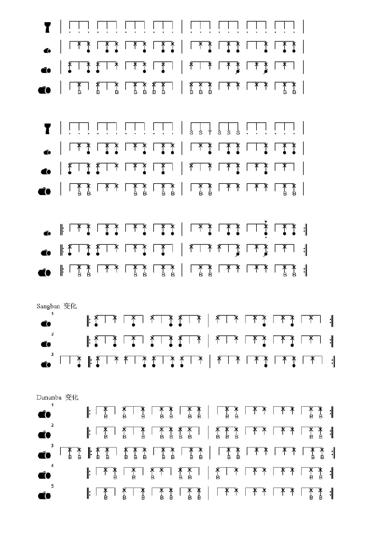 G'Beredu（非洲手鼓谱）