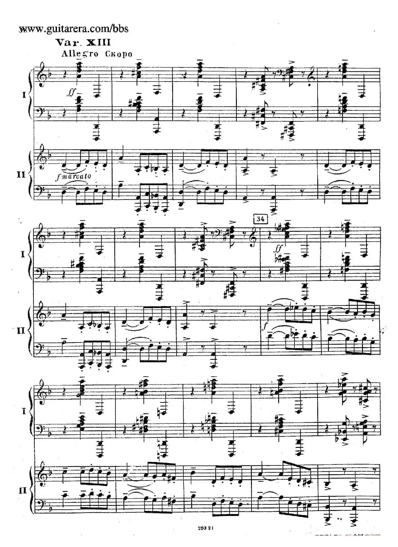 Rhapsody On A Theme Of Paganini Op.43（帕格尼尼主题狂想曲·双钢琴）（P21——40）