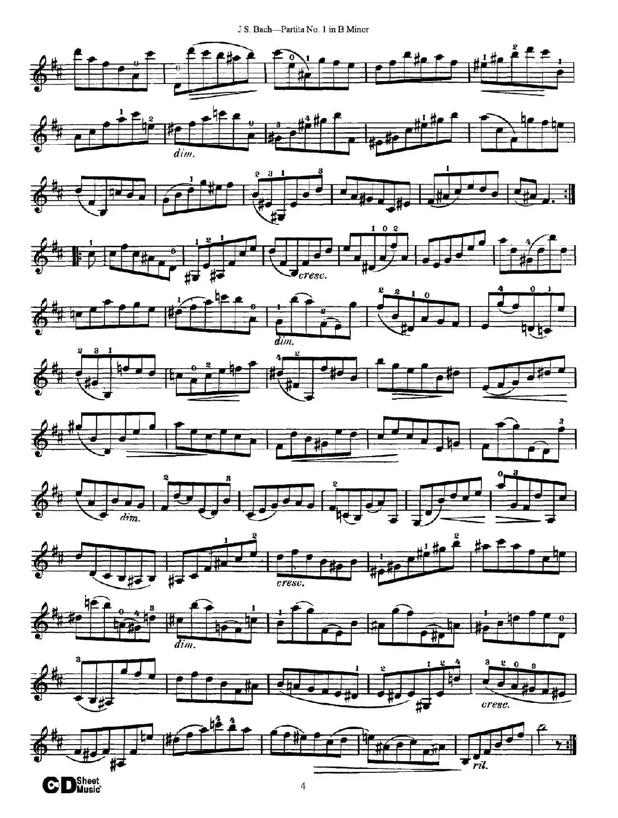 6 Violin Sonatas and Partitas 2.Partita No.1 B Minor
