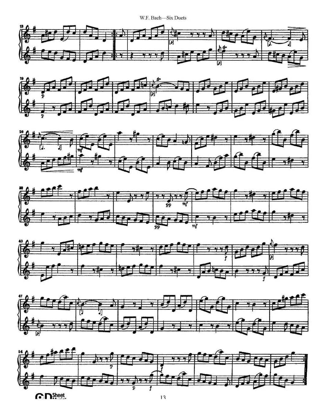 W.F.巴赫—六首二重奏练习曲（2）