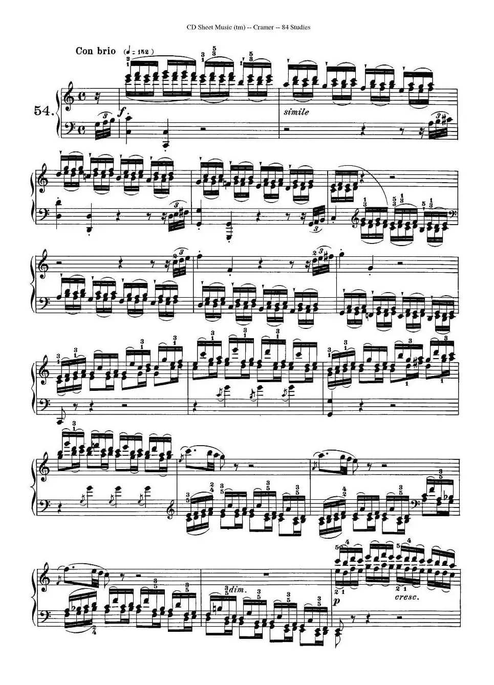 Cramer - 84 exercices（51—55）（克拉莫84首钢琴练习曲）