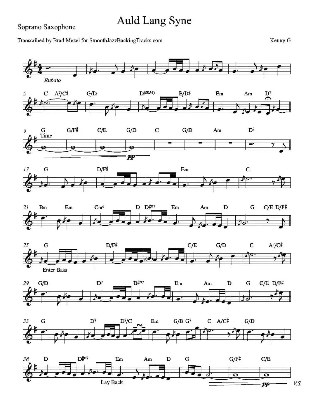 Auld Lang Syne（高音萨克斯）