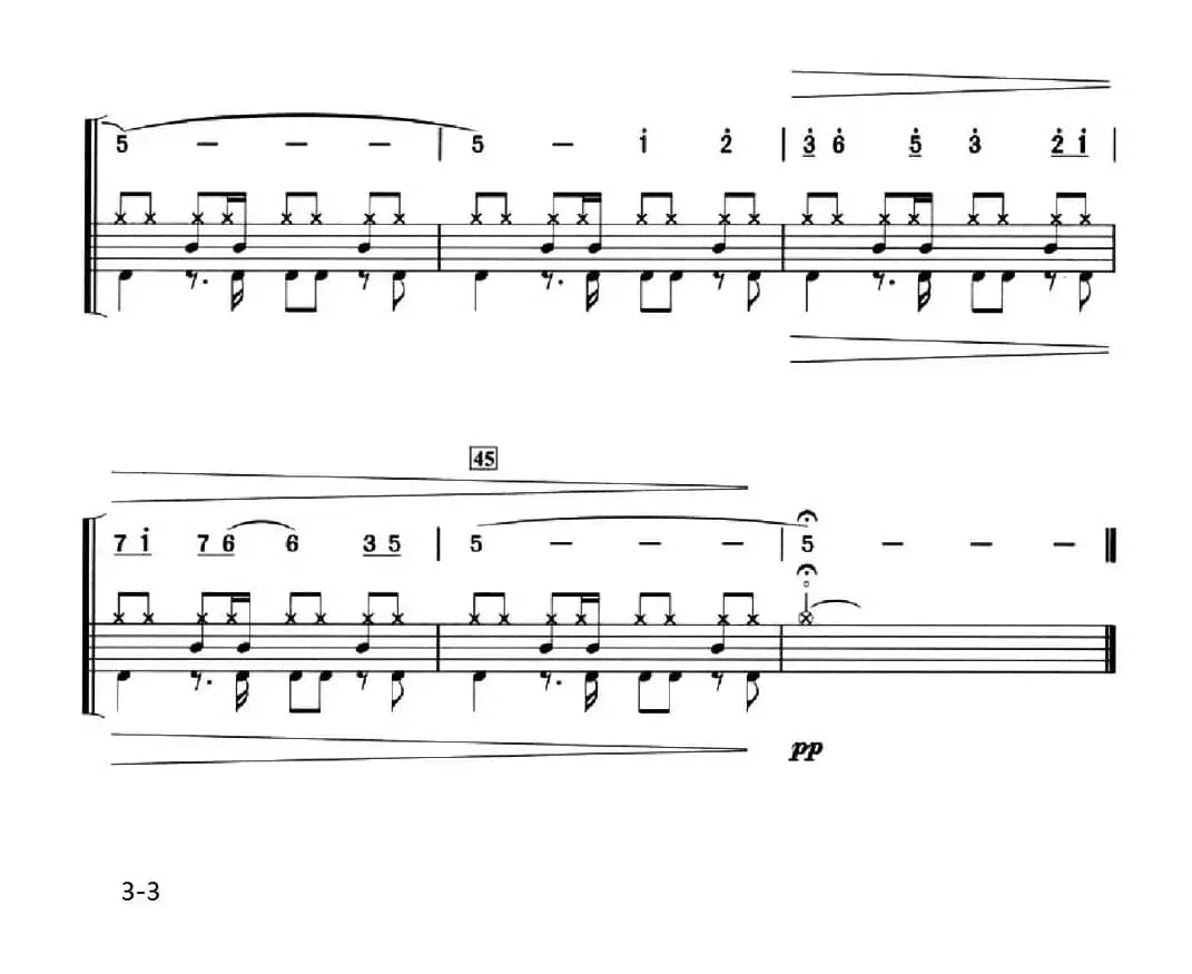 昨日重现（架子鼓、简谱+鼓谱）