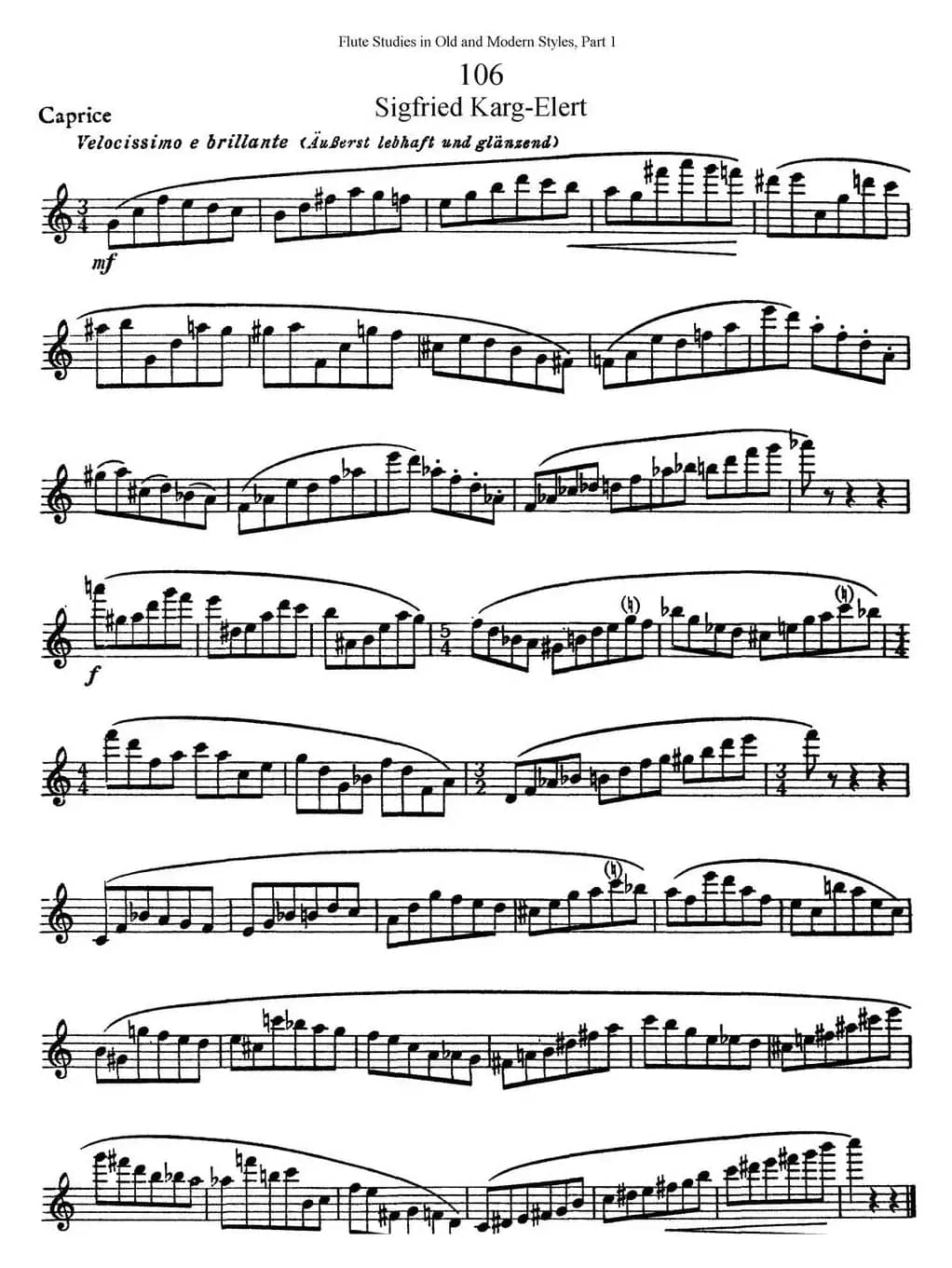 斯勒新老风格长笛练习重奏曲（第一部分）（NO.106）