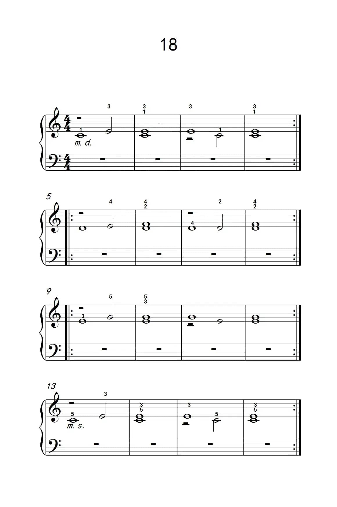 双音练习 18（儿童钢琴手指练习 2）