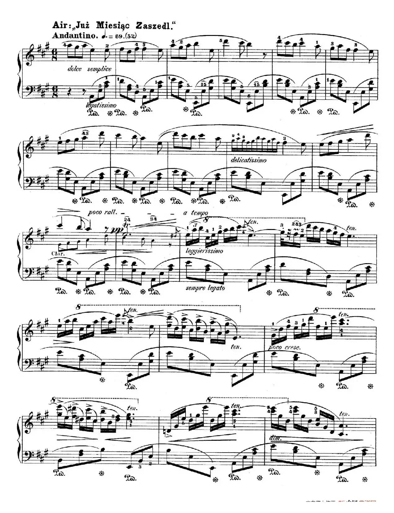 Grand Fantasy on Polish Airs Op.13（华丽的波兰民歌幻想曲·钢琴独奏版）