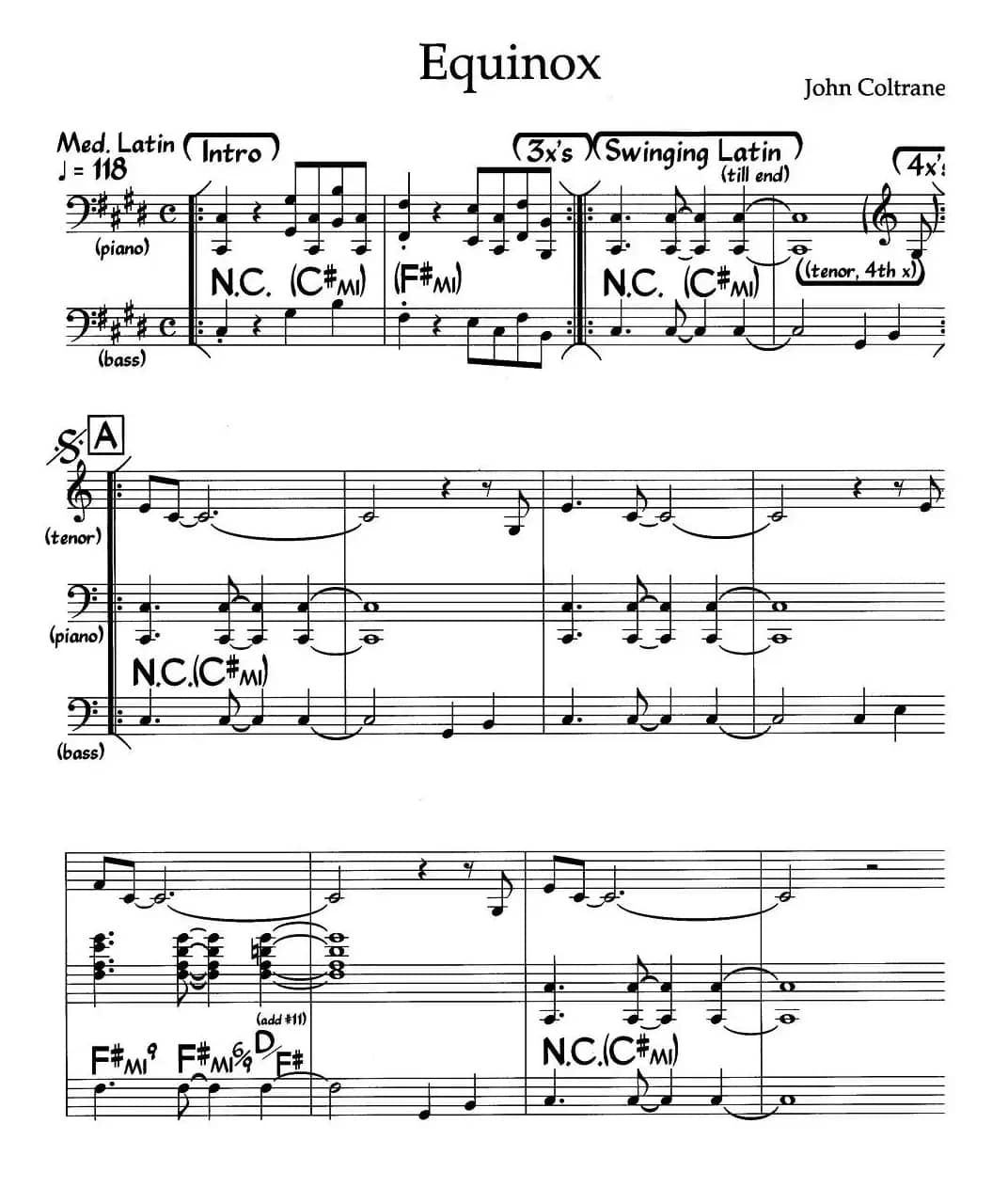 Equinox（爵士钢琴曲）