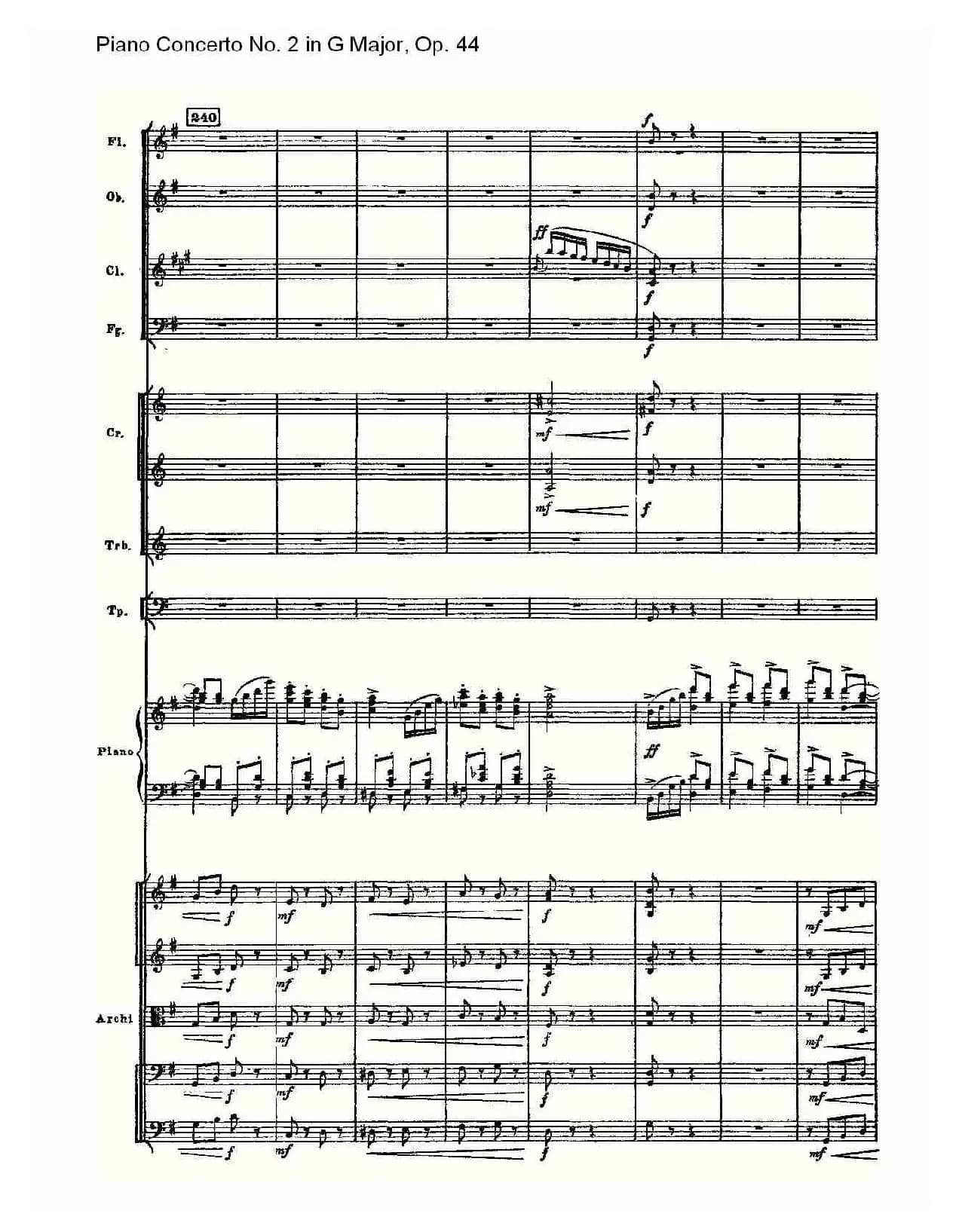 G大调第二钢琴协奏曲, Op.44第三乐章（一）