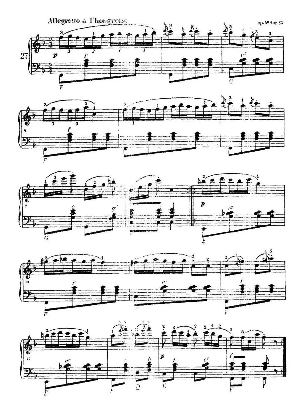 《车尔尼手风琴练习曲集》第Ⅰ册（第22—36首）