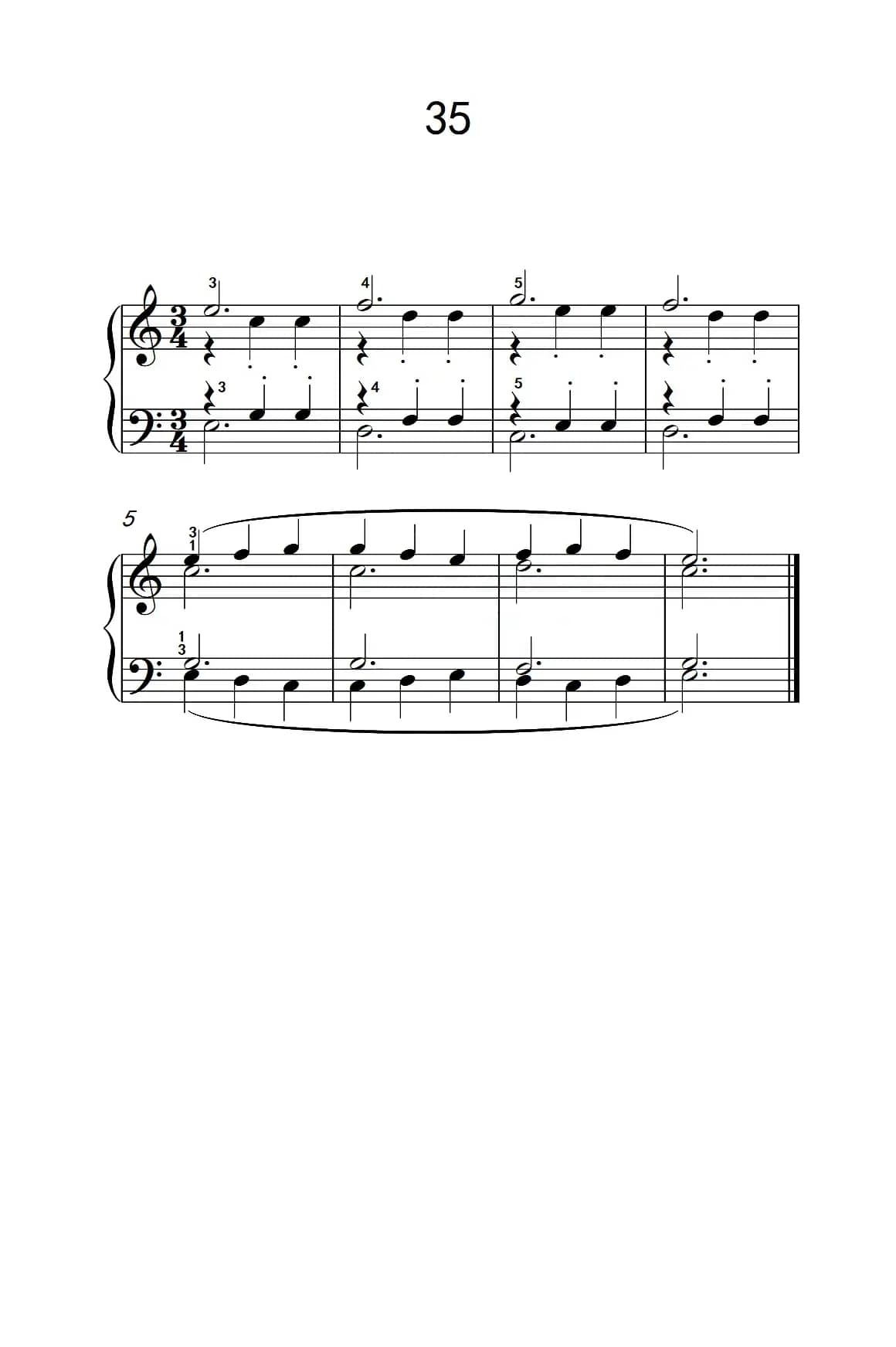 加强手指独立性的练习 35（儿童钢琴手指练习 2）