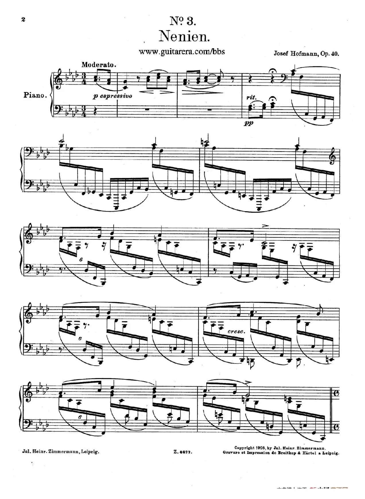 Charakterskizzen Op.40（个性素描 3. 无题 Nenien）