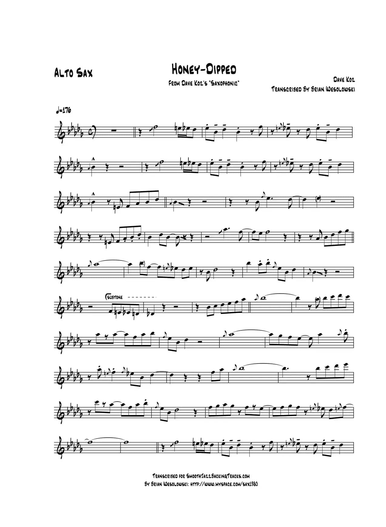 Honey Dipped（中音萨克斯）