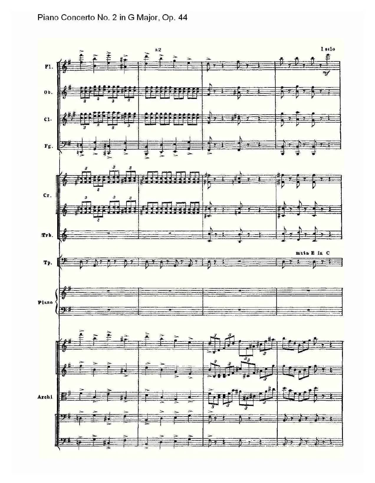 G大调第二钢琴协奏曲, Op.44第一乐章（一）