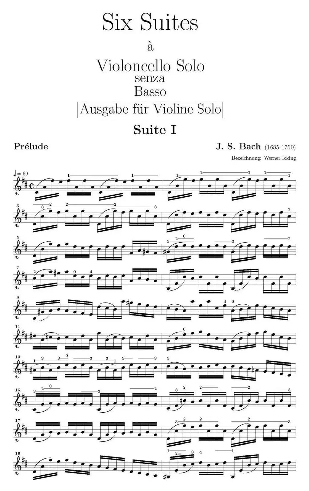 Six Suite Violincello Solo senza Basso(Suite I)(6首无伴奏大提琴组曲·Ⅰ)