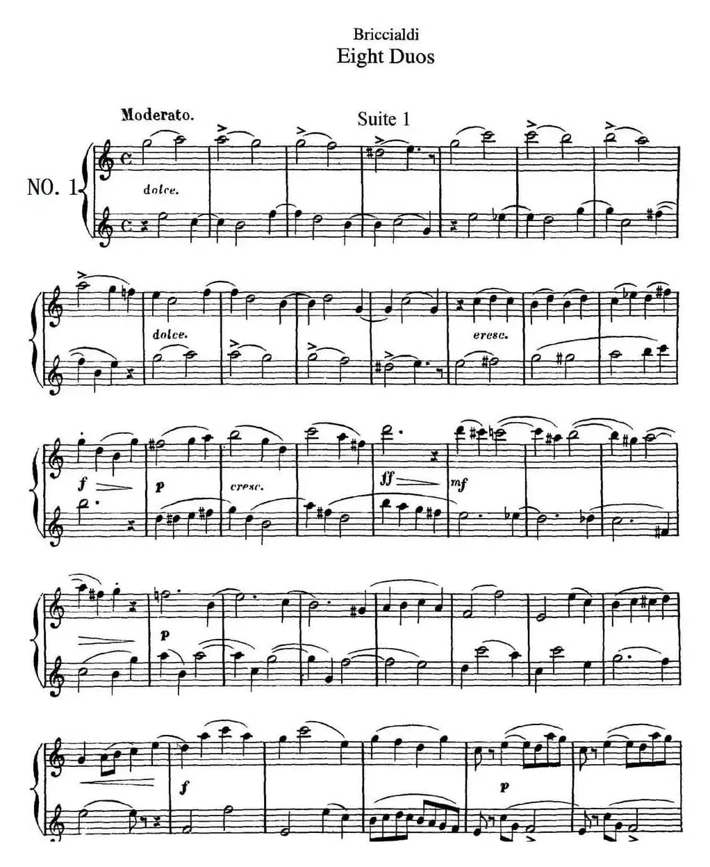 8首博瑞西亚第长笛二重奏（NO.1）