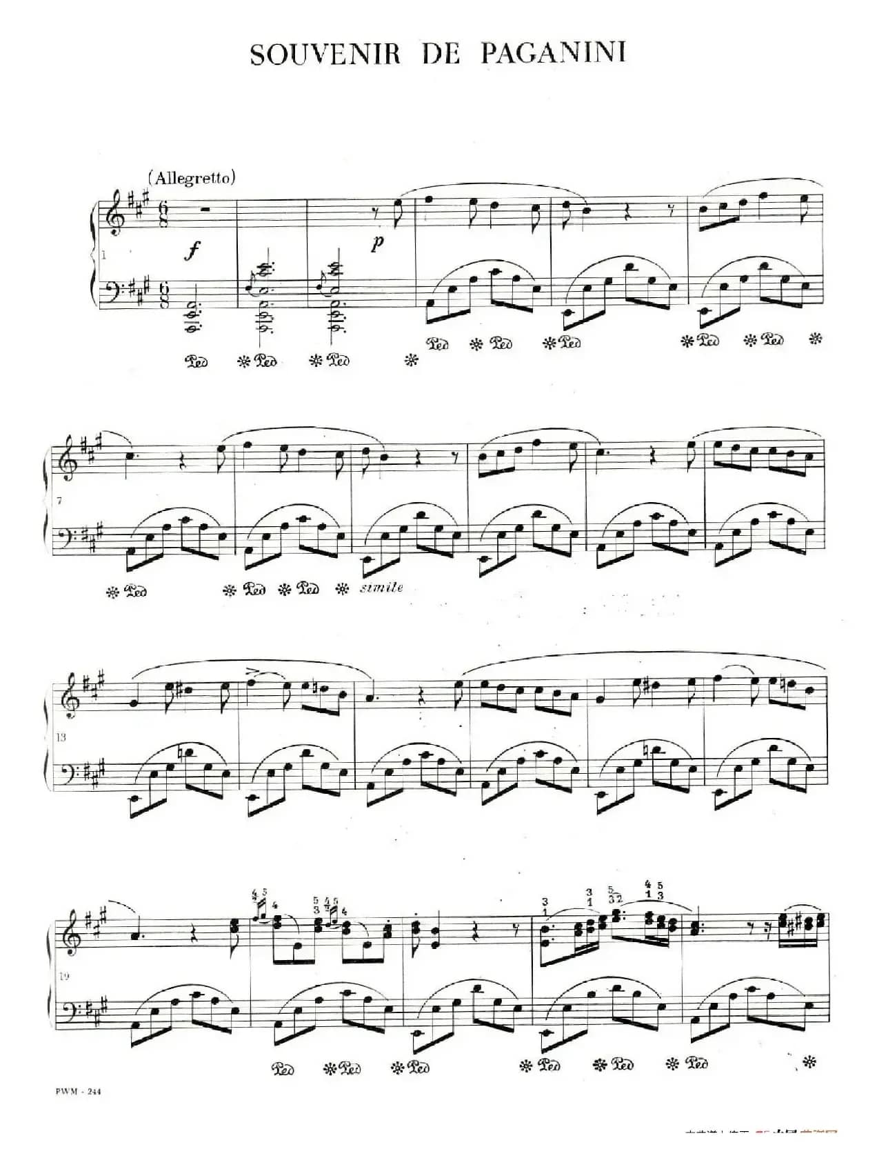 Souvenir de Paganini （纪念帕格尼尼）