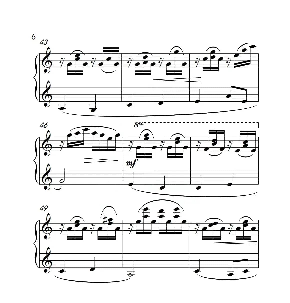 第六级B组 溪边嬉水（中国音乐学院钢琴考级作品1~6级）