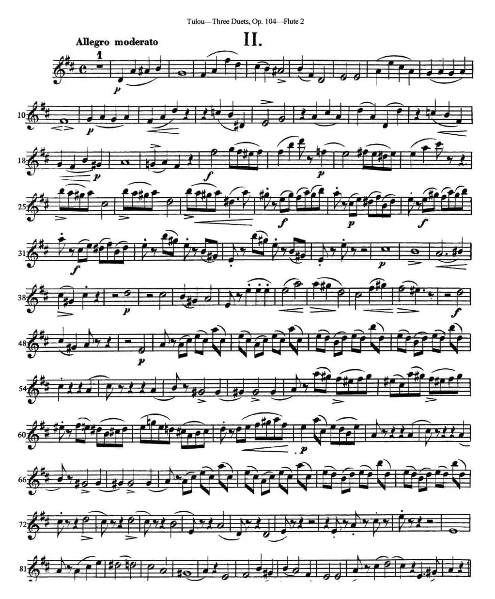 图露三首长笛简易重奏曲Op.104（Flute 2）（NO.2）