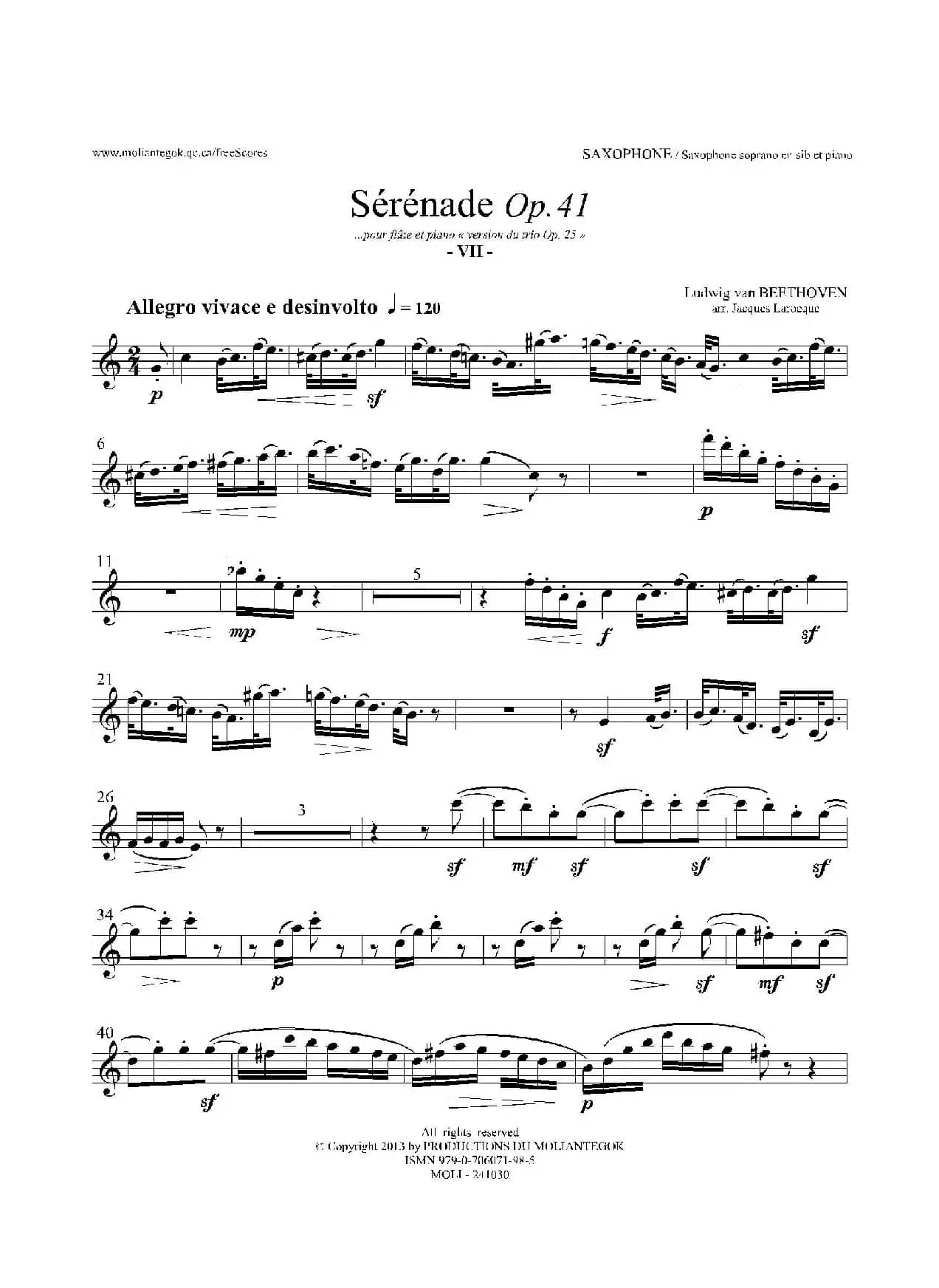 小夜曲 Op.41（高音萨克斯）