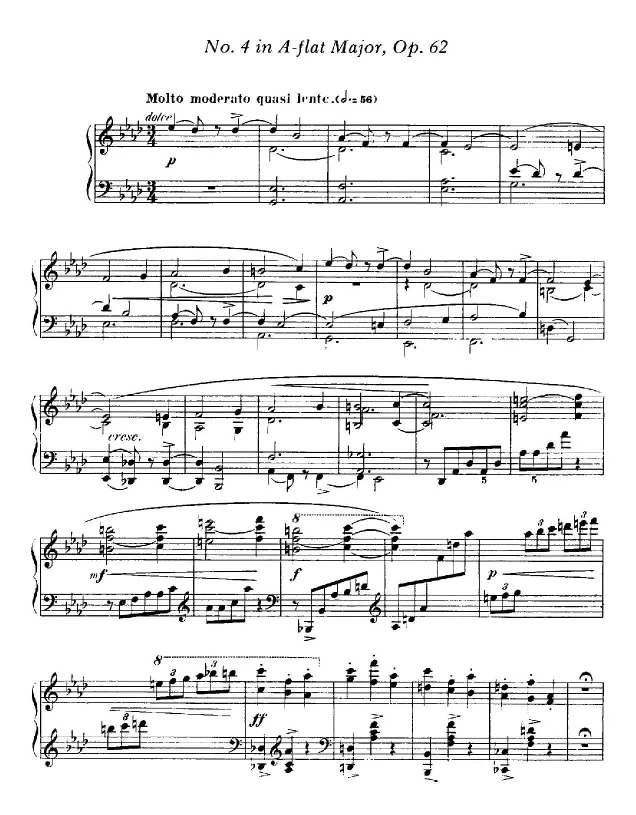 4 Valses Caprice（4首随想圆舞曲）（Op.62 No. 4 in A-flat）