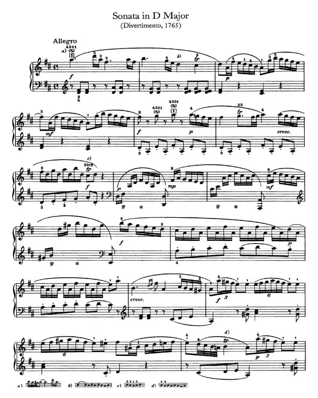 海顿 钢琴奏鸣曲 Hob XVI 4 Divertimento D major