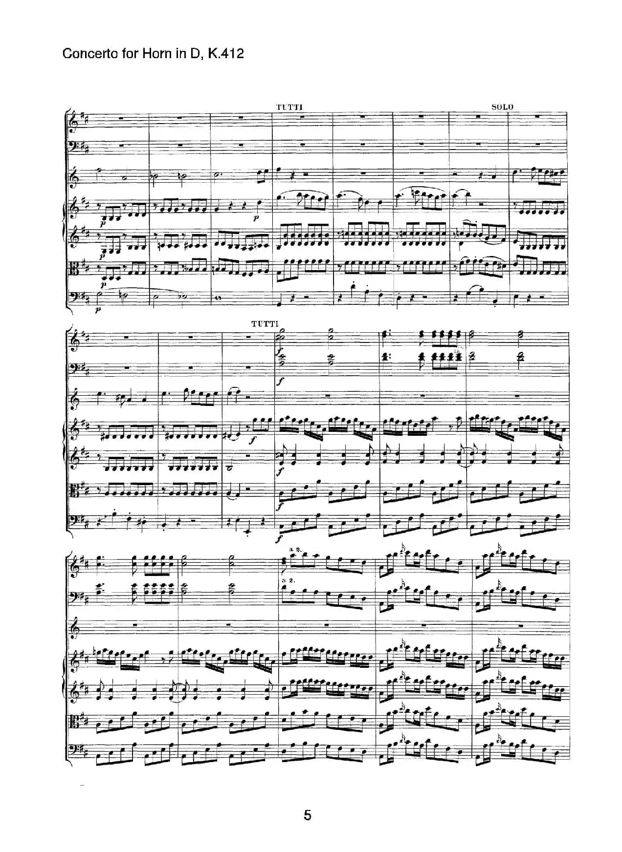 Concerto for Horn in D，K.412（D大调第一圆号协奏曲K412号作品）