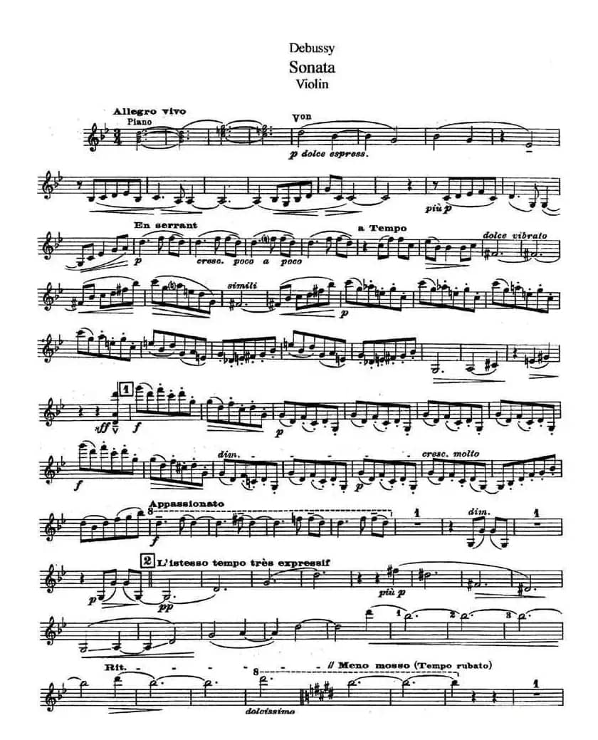 奏鸣曲（Sonata）（ 德彪斯作曲版）