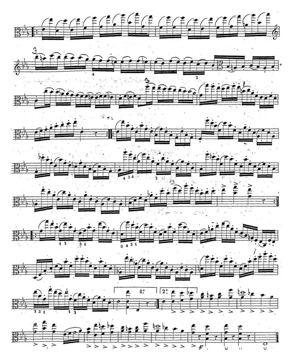 卡瓦利尼《中提琴演奏教程》练习曲