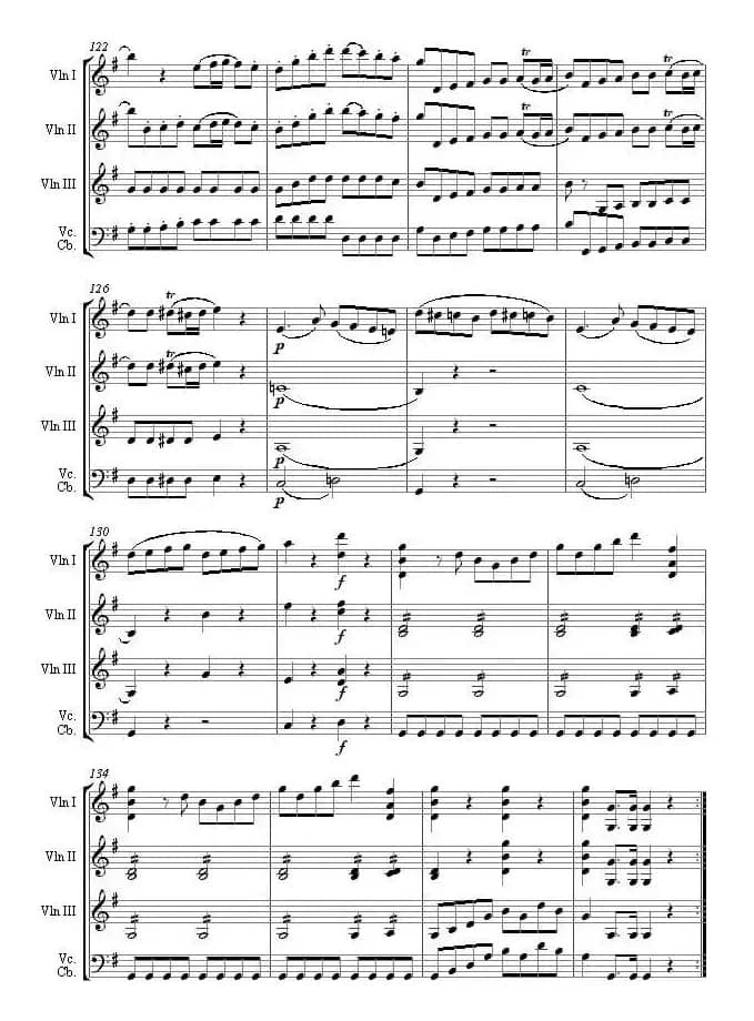 Eine kleine Nachtmusik 1st Movement K.525(弦乐四重奏)