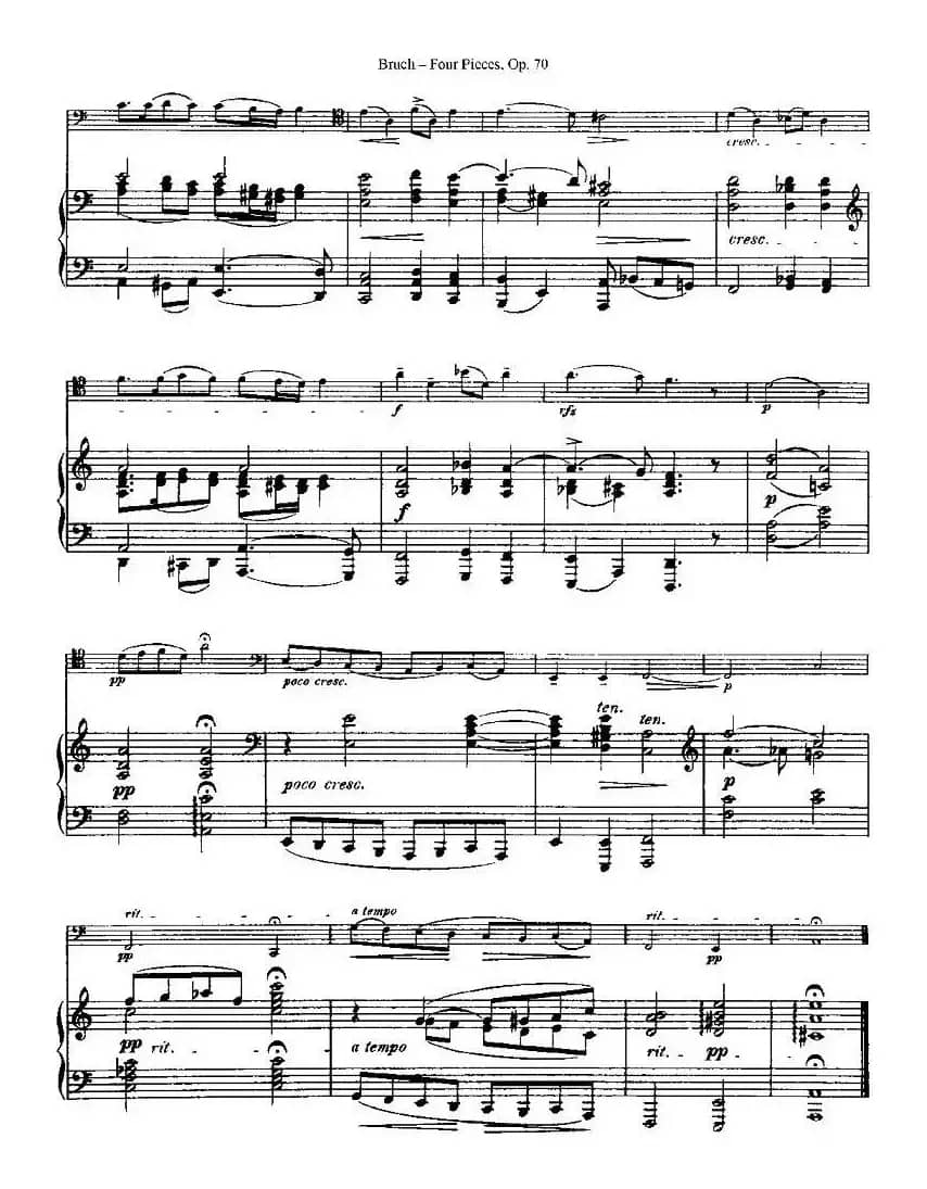 马克斯·布鲁赫 Op70 4首（大提琴+钢琴）