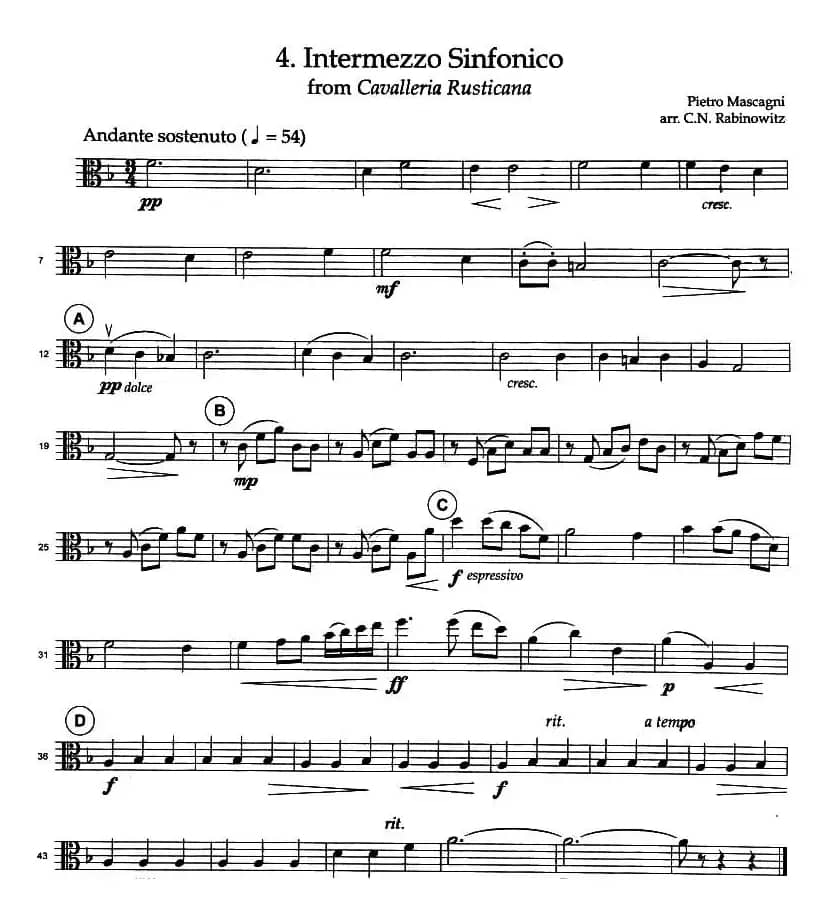 INTERMEZZO SINFONICO（四重奏）