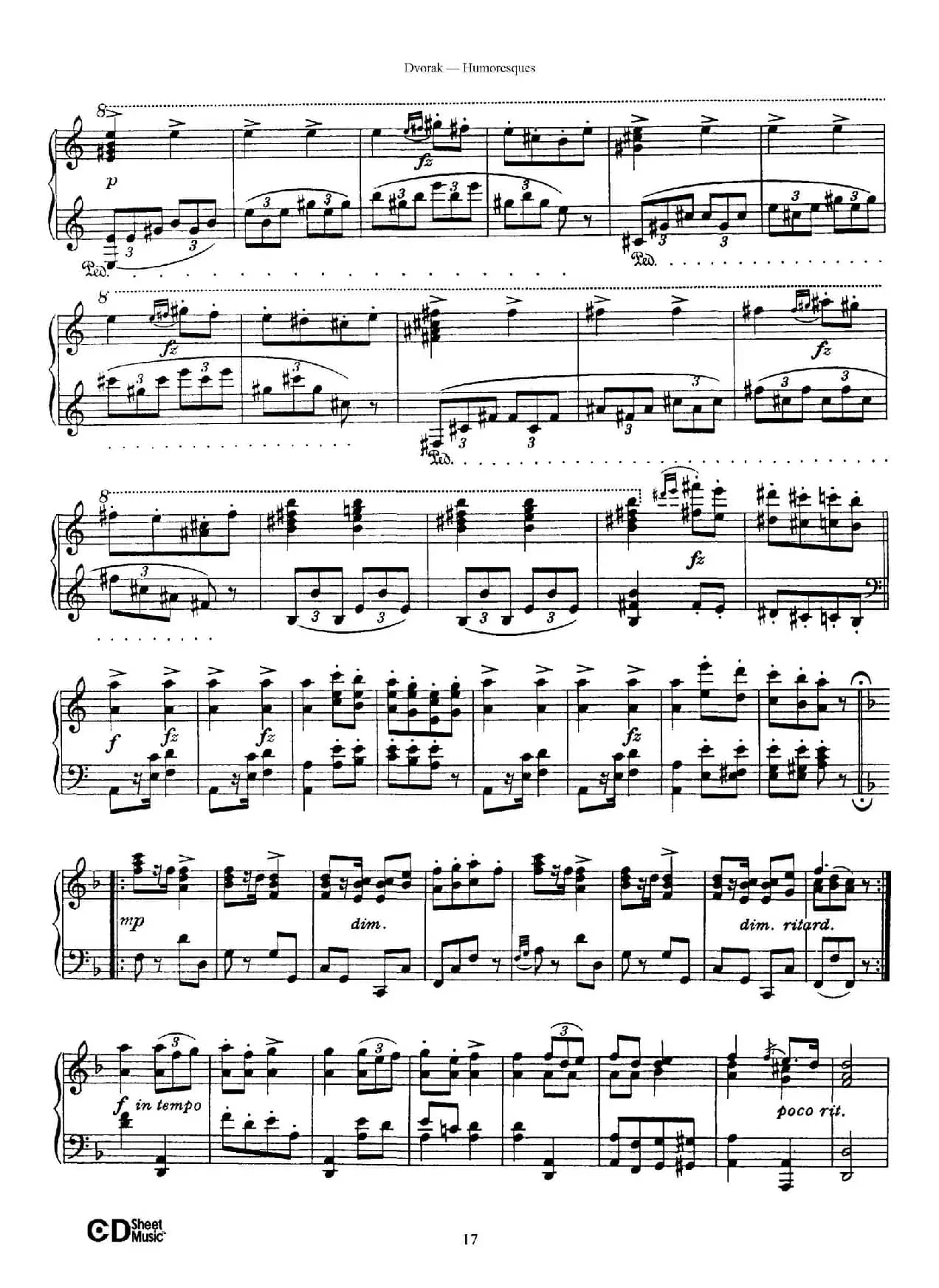 8 Humoresques Op.101（8首幽默曲·5）