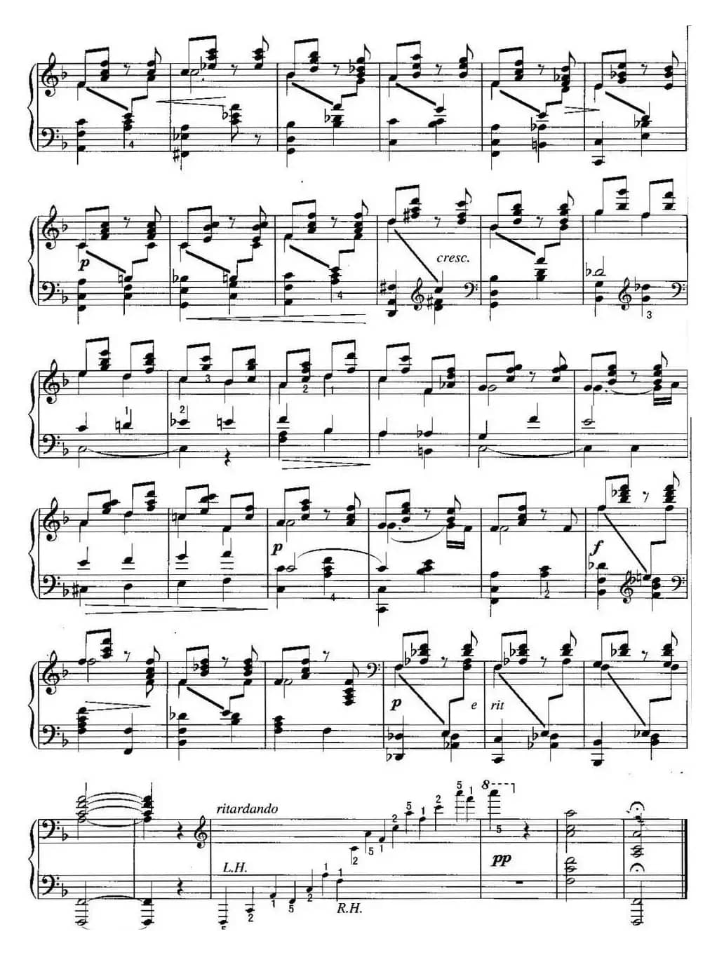 不可不弹的世界钢琴名曲：旋律（F大调）