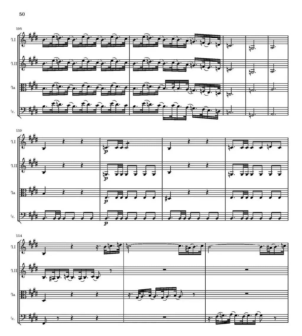 String Quartet nr.18 in E minor（E小调弦乐四重奏、P46-60）