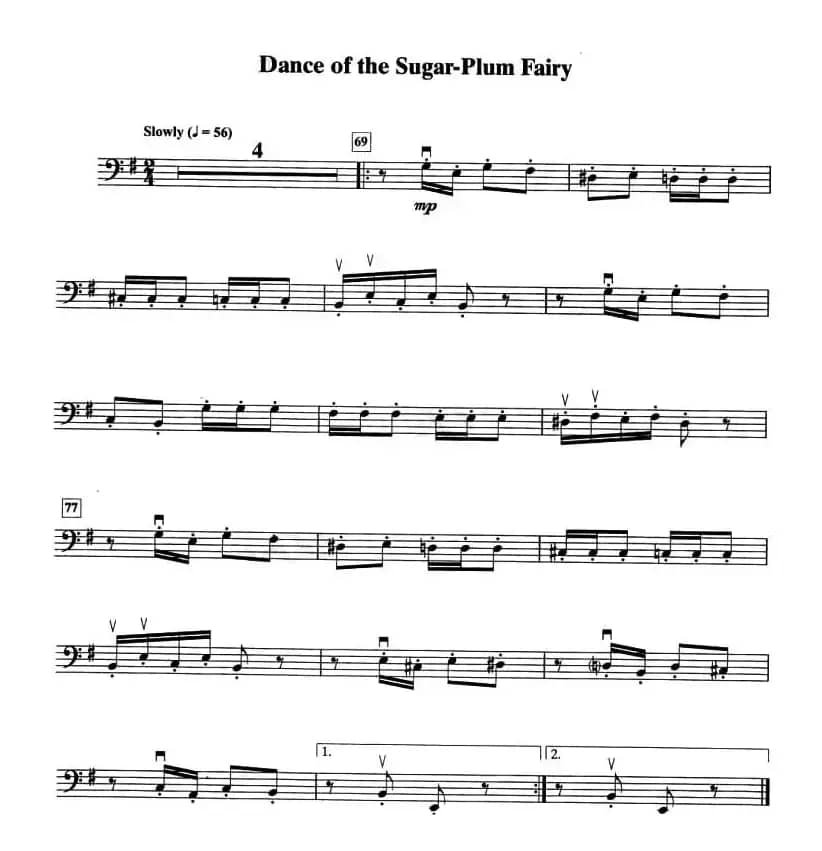 Dance of the Sugar-Plum Fairy（大提琴谱）