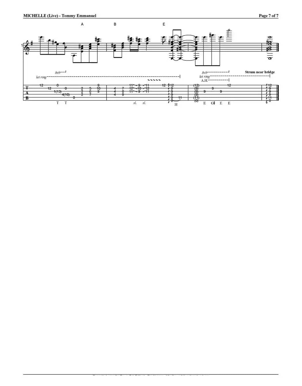 tommy emmanuel：michelle （live）（指弹吉他）