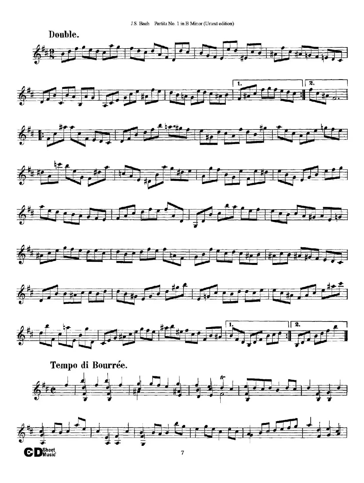 6 Violin Sonatas and Partitas 2.Partita No.1 B Minor（Urtext edition）