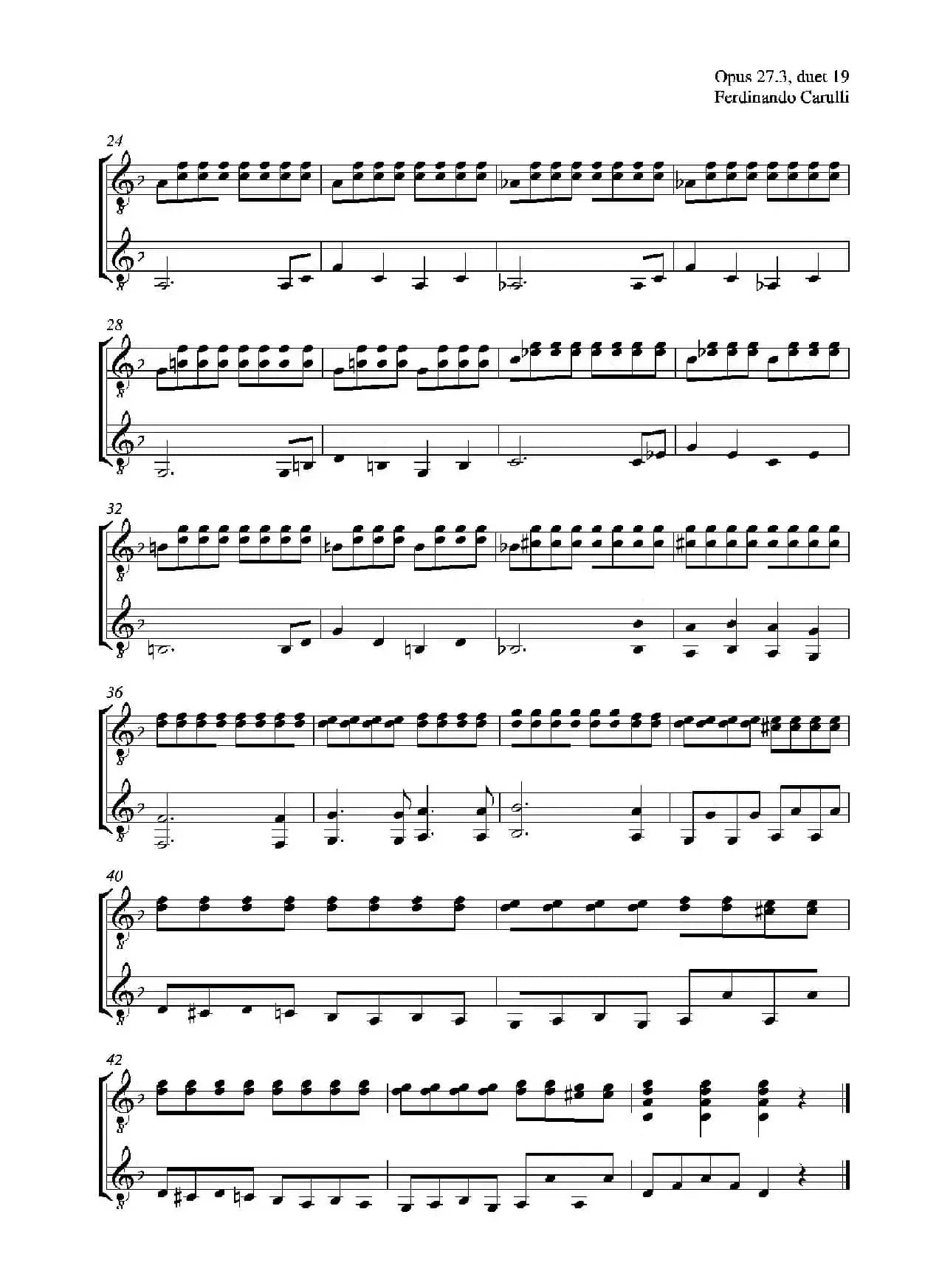 Metodo Completo Op.27-3（古典吉他二重奏练习·19）