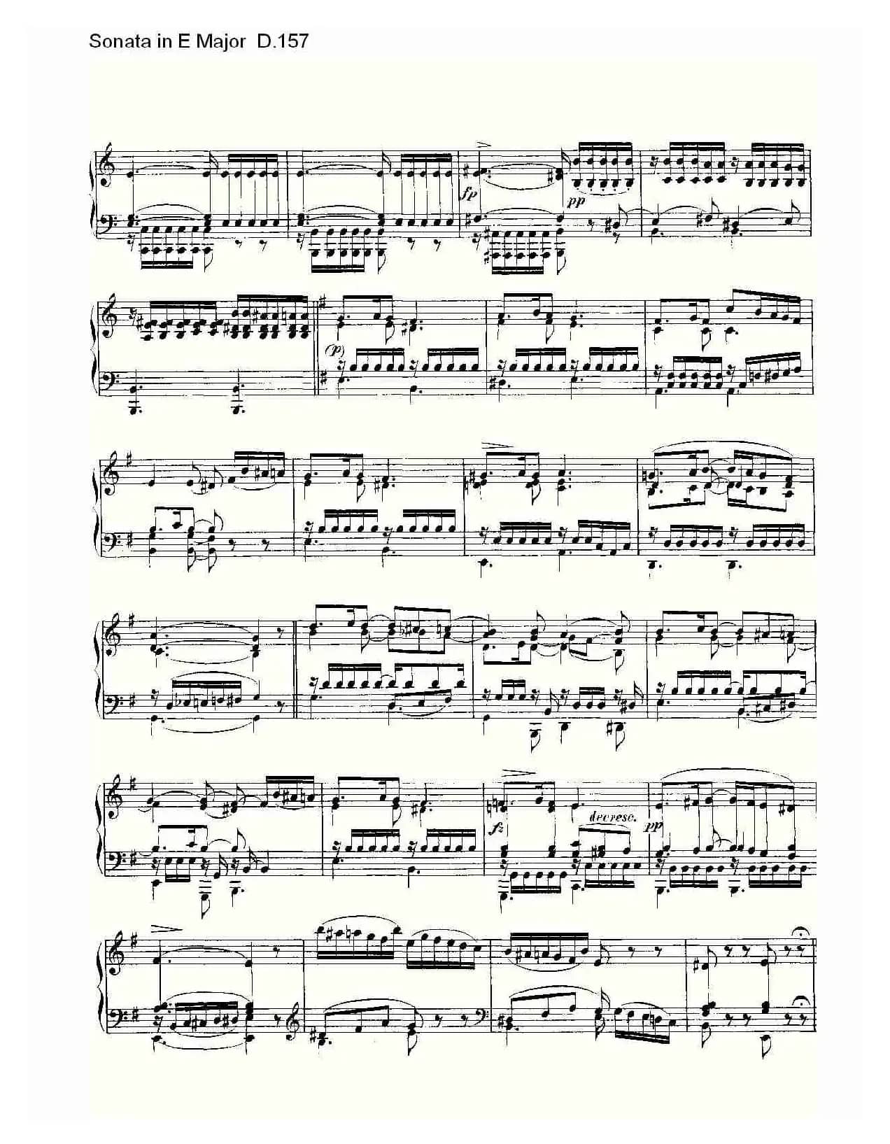 Sonata in E Major D.157（E大调奏鸣曲 D.157）