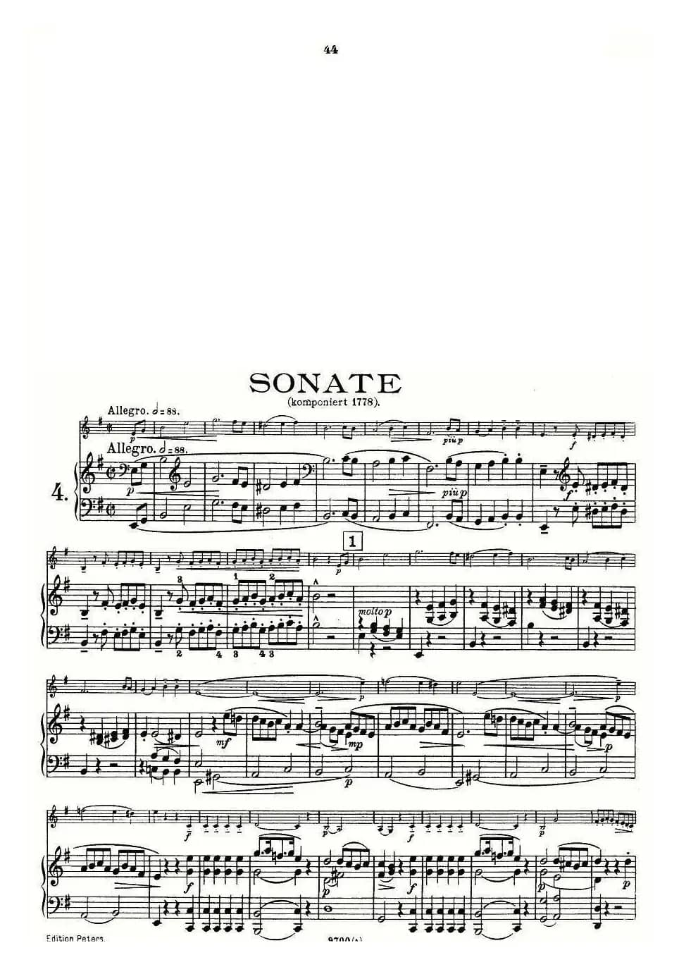 Mozart - Violin Sonata No.4, KV. 304（第四小提琴奏鸣曲）